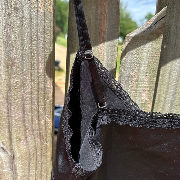 Colsie Target Black Satin Dainty Lace Trim Lingerie Adjustable Strap Sleep Tank - Picture 6 of 6